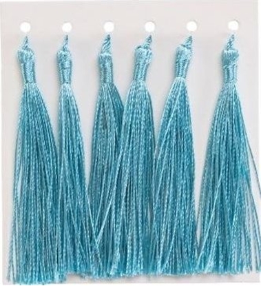 Picture of Frdzelki chwosty ozdobne jasnoniebieskie 8cm 6szt