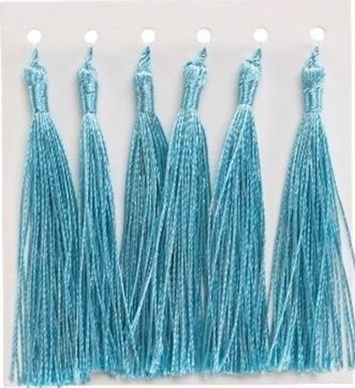 Picture of Frdzelki chwosty ozdobne jasnoniebieskie 8cm 6szt