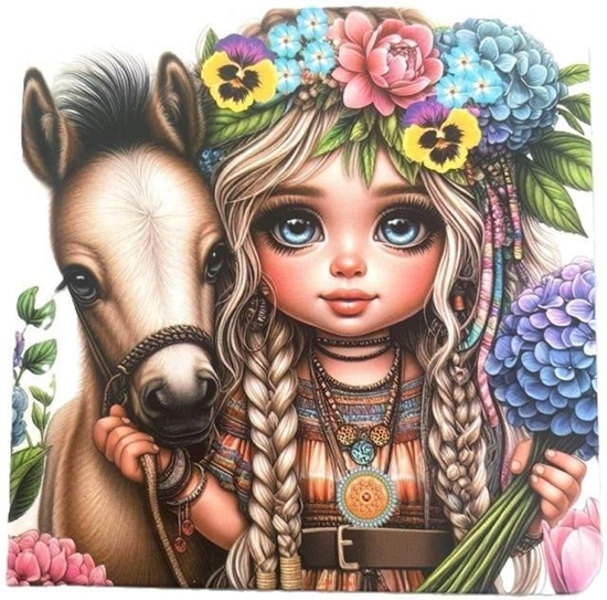 Picture of Fresh Notatnik 100x100/48K gadki TW Dziewczynka z kon.