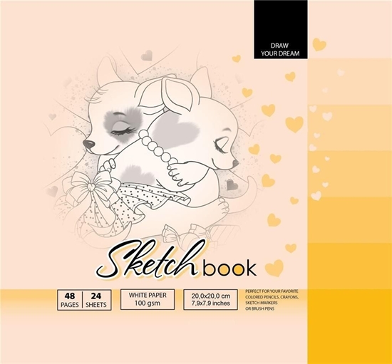 Picture of Fresh Szkicownik 20x20cm 48k pomaraczowy