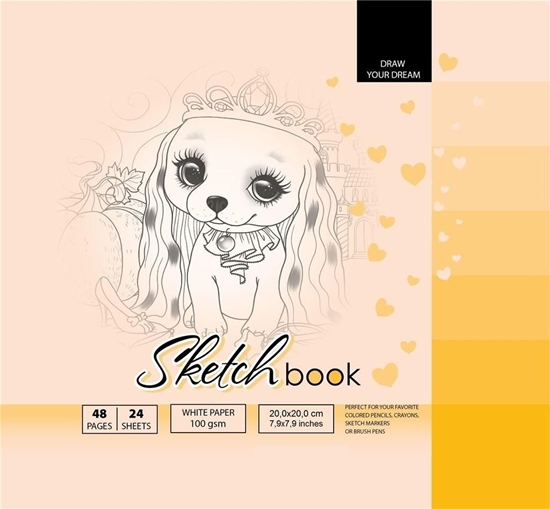 Picture of Fresh Szkicownik 20x20cm 48k pomaraczowy