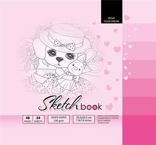 Picture of Fresh Szkicownik 20x20cm 48k róowy