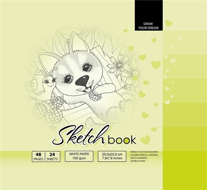 Attēls no Fresh Szkicownik 20x20cm 48k zielony