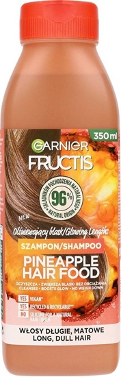 Изображение Fructis Hair Food Szampon olniewajcy blask do wosów dugich i matowych - Ananas 350ml