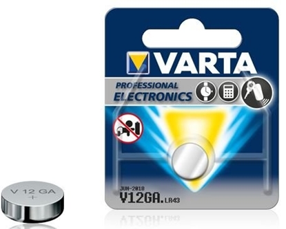 Attēls no G12 baterijas Varta Alkaline LR43/186/4278 iepakojumā 1 gb.