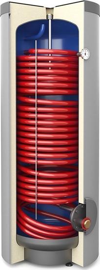 Изображение Galmet Wymiennik c.w.u. do pomp ciepa z wownic spiraln 3.8m2, emaliowany, stojcy - poliuretan, PVC - SGW(S) Tower Grand 400