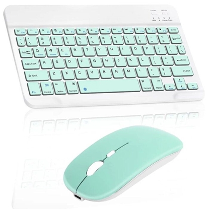 Picture of GameBox MNT Mini Wireless Set of keyboard (104 key) 44.5x17.5cm ENG + Mouse 800/2400dpi Mint