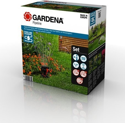 Attēls no Gardena Pipeline - zestaw startowy ze zraszaczem wahadowym