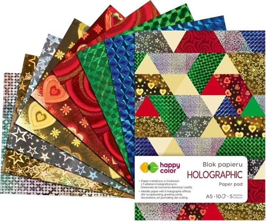 Picture of GDD Blok holographic A5/10K 70g 5 kolorów HAPPY COLOR