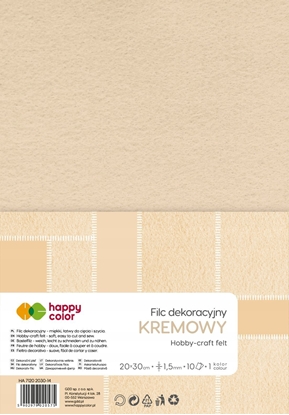 Attēls no GDD Filc dekoracyjny kremowy 10szt HAPPY COLOR