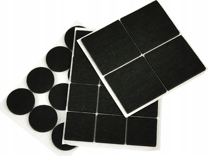 Изображение Geko Podkadki filcowe pod meble zestaw (czarne)  okrge 25mm i prostoktne 25x25mm + 40x40mm 28szt.(25/250)