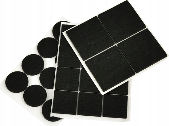 Изображение Geko Podkadki filcowe pod meble zestaw (czarne)  okrge 25mm i prostoktne 25x25mm + 40x40mm 28szt.(25/250)