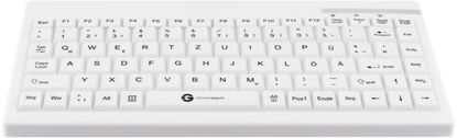 Attēls no GETT GCQ Cleantype Easy Protect Compact silicone keyboard IP68 waterproof desinfectable 88 keys USB Colour white Layout DE