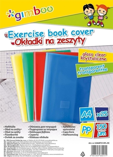 Picture of Gimboo Okadki zeszytowe A4 krystalczne MIX 25szt