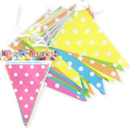 Изображение Girlanda flagi w kropki mix kolorów 27.5cmx6m
