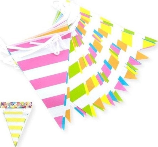 Изображение Girlanda flagi w paski mix kolorów 27.5cmx10m