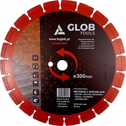 Attēls no Glob Tarcza diamentowa GLOB TOOLS Materiay budowlane rednica 300mm