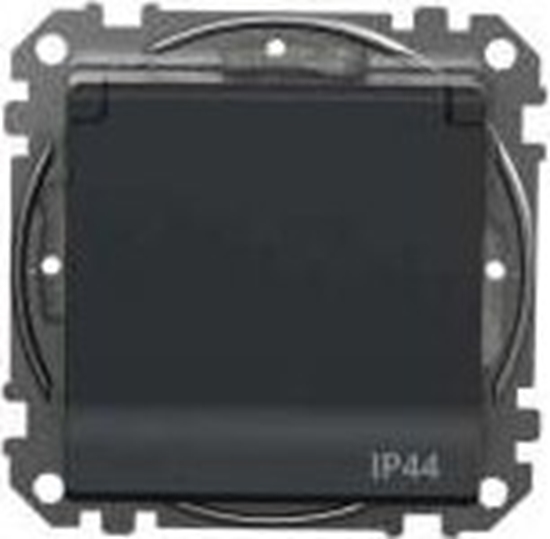Изображение Gniazdo Bryzgoszczelne Schuko Ip44 Czarny Antracyt Sedna Design&Elements Sdd214023 Schneider Electric