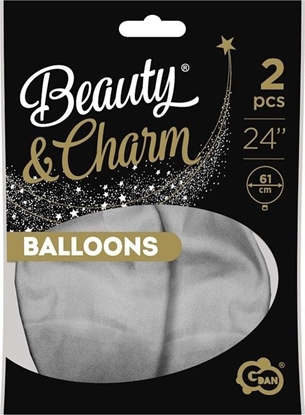 Изображение GoDan Balony Beauty&Charm platynowe srebrne 2szt