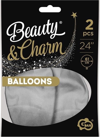 Изображение GoDan Balony Beauty&Charm platynowe srebrne 2szt
