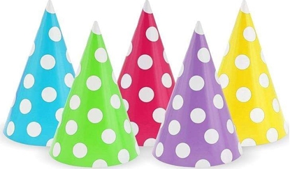 Изображение GoDan Czapeczki papierowe Grochy 5szt