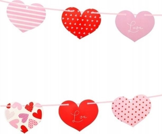 Изображение GoDan Girlanda papierowa Serca wzorki 200cm