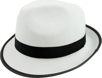 Picture of GoDan Kapelusz gangstera MICHAEL JACKSON biay z czarn lamówk - 1 szt. uniwersalny