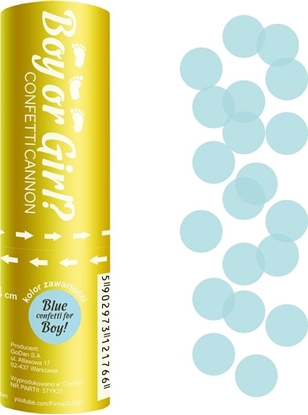 Изображение GoDan Konfetti - tuba strzelajca Boy or Girl kóeczka niebieskie - 15cm