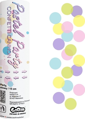 Изображение GoDan Konfetti - tuba strzelajca kóka pastelowe - 15cm