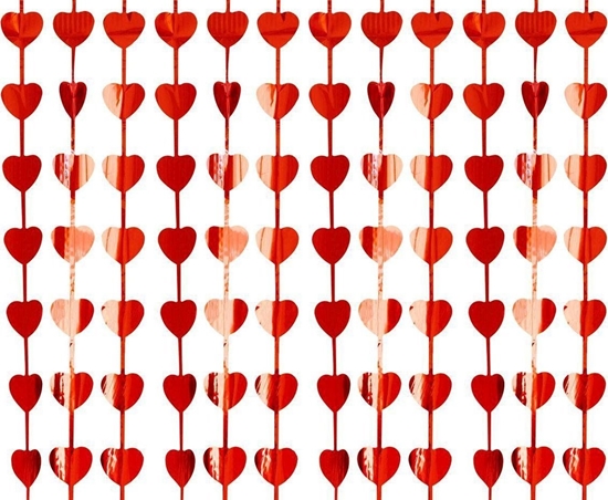 Picture of GoDan Kurtyna serca metaliczna czerwona 100x200cm