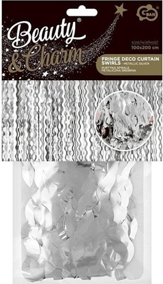 Picture of GoDan Kurtyna Spirale metaliczna srebrna 100x200cm