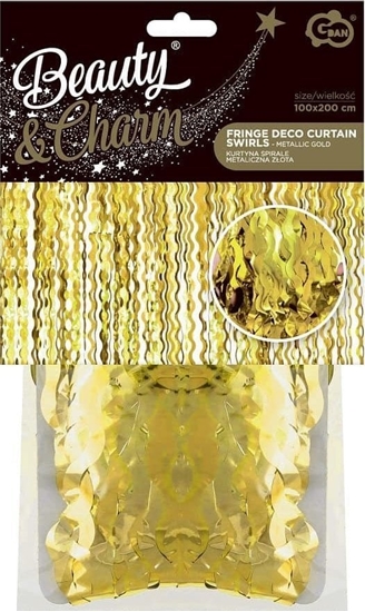 Изображение GoDan Kurtyna Spirale metaliczna zota 100x200cm
