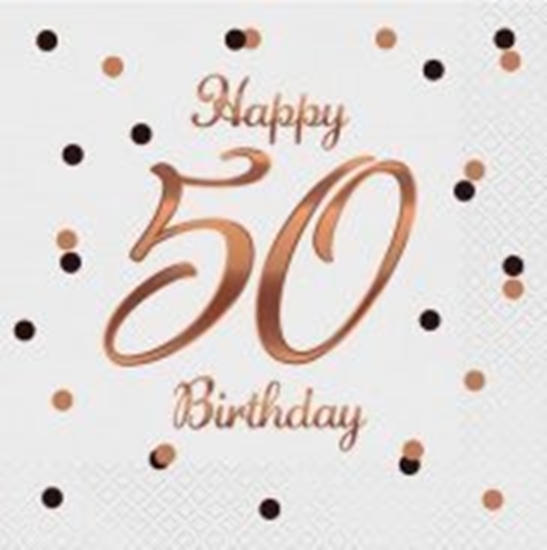Picture of GoDan Serwetki B&C Happy 50 Birthday biae 33x33 20szt