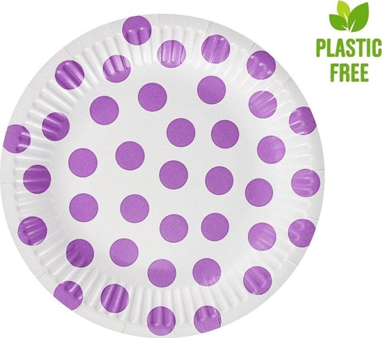 Picture of GoDan Talerzyki papierowe Groszki lawendowe 18cm 6szt.