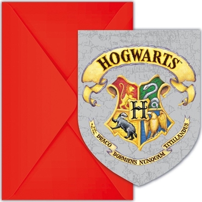 Attēls no GoDan Zaproszenia Harry Potter Hogwarts House 6szt.