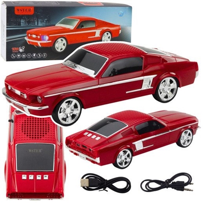 Picture of Gonik Bezprzewodowy Bluetooth Samochód Klasyczny wiata LED Czerwony