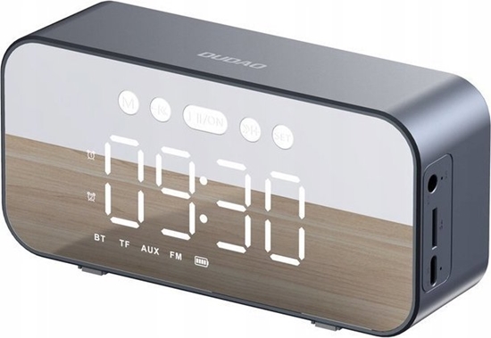 Picture of Gonik Dudao Bezprzewodowy gonik Dudao Y17 zegarek, budzik, 1200mAh, AUX, FM, BT 5.3 srebrny