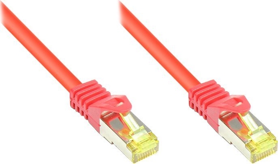 Picture of Good Connections RJ45 Patch Cable withCat.7 RohCable and Rastnasenschutz (RNS), S/FTP, PiMF, halogen free, 600MHz, OFC, red, 0,25m, Good Connections (8070R- 003R)