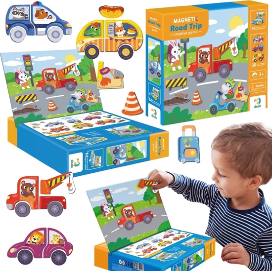 Picture of GRA MAGNETYCZNA EDUKACYJNA "TRANSPORT" 36 MAGNESÓW TABLICA MAGNETYCZNA