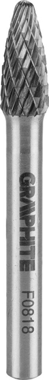 Изображение Graphite FREZ DO METALU HM TYP F (OSTROUKOWY ZAOKRGLONY) 8 X 18 MM TRZPIE 6 X 45 MM 55H370 GRAPHITE