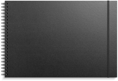Изображение Grieg Skitseblok, sort kunstskind, ulinj., A3L