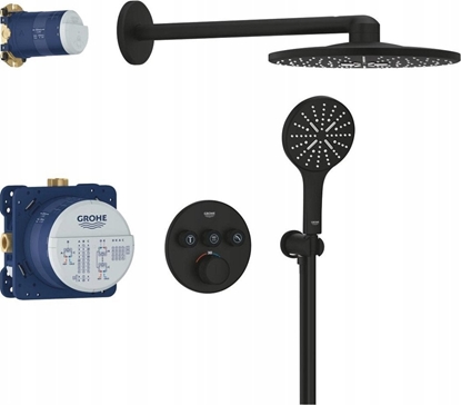 Attēls no Grohtherm SmartControl Podtynkowy zestaw prysznicowy z deszczownic Rainshower SmartActive 310; kolor: phantom black