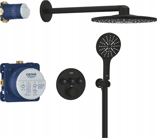Picture of Grohtherm SmartControl Podtynkowy zestaw prysznicowy z deszczownic Rainshower SmartActive 310; kolor: phantom black