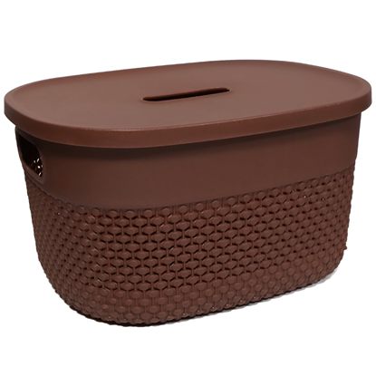 Attēls no Grozs ar vāku Deny 27x22x15cm, brūns