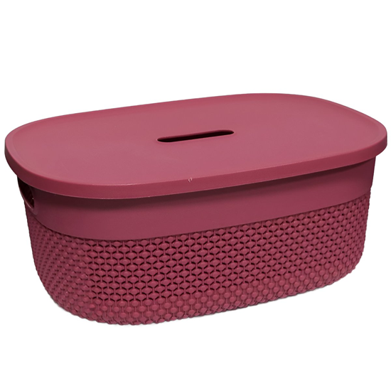 Picture of Grozs ar vāku Deny 38x28x15cm, sarkans