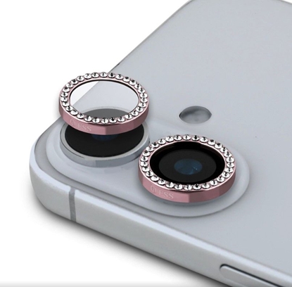 Изображение Guess Apple iPhone 16/16 Plus Fixed Glliter Protective Lens Pink