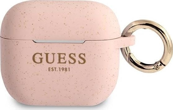 Изображение Guess Etui ochronne GUA3SGGEP Silicone Glitter do AirPods 3 róowe