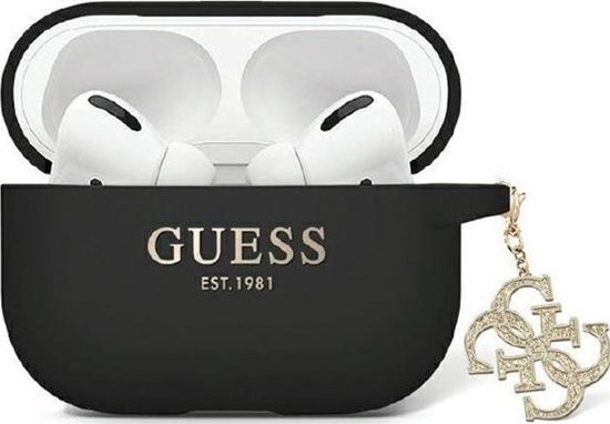 Изображение Guess Guess GUAP2LECG4K AirPods Pro 2 cover czarny/black Liquid Silicone Glitter Triangle Charm