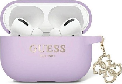 Attēls no Guess Guess GUAP2LECG4U AirPods Pro 2 cover fioletowy/purple Liquid Silicone Glitter Triangle Charm
