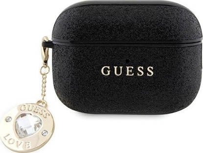 Picture of Guess GUAP2PGEHCDK AirPods Pro 2 cover czarny/black Fixed Glitter Heart Diamond Charm
